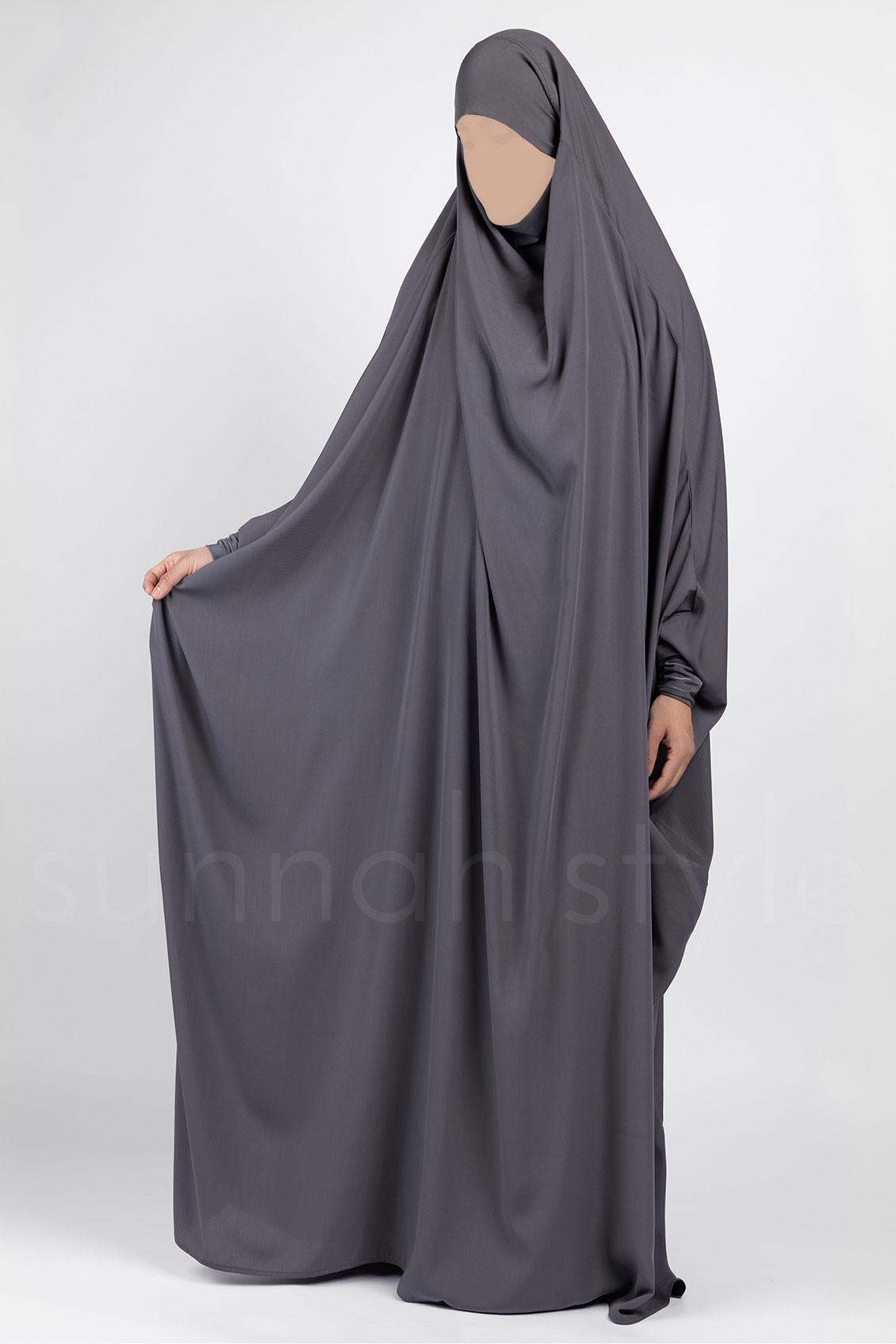 Plain Full Length Jilbab (Grey)